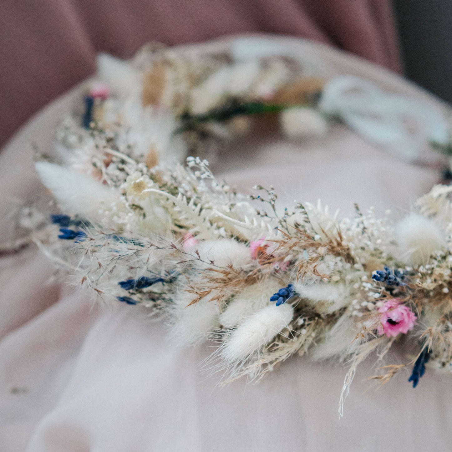 Boho Pampas Head Wreath | Wedding flower crown