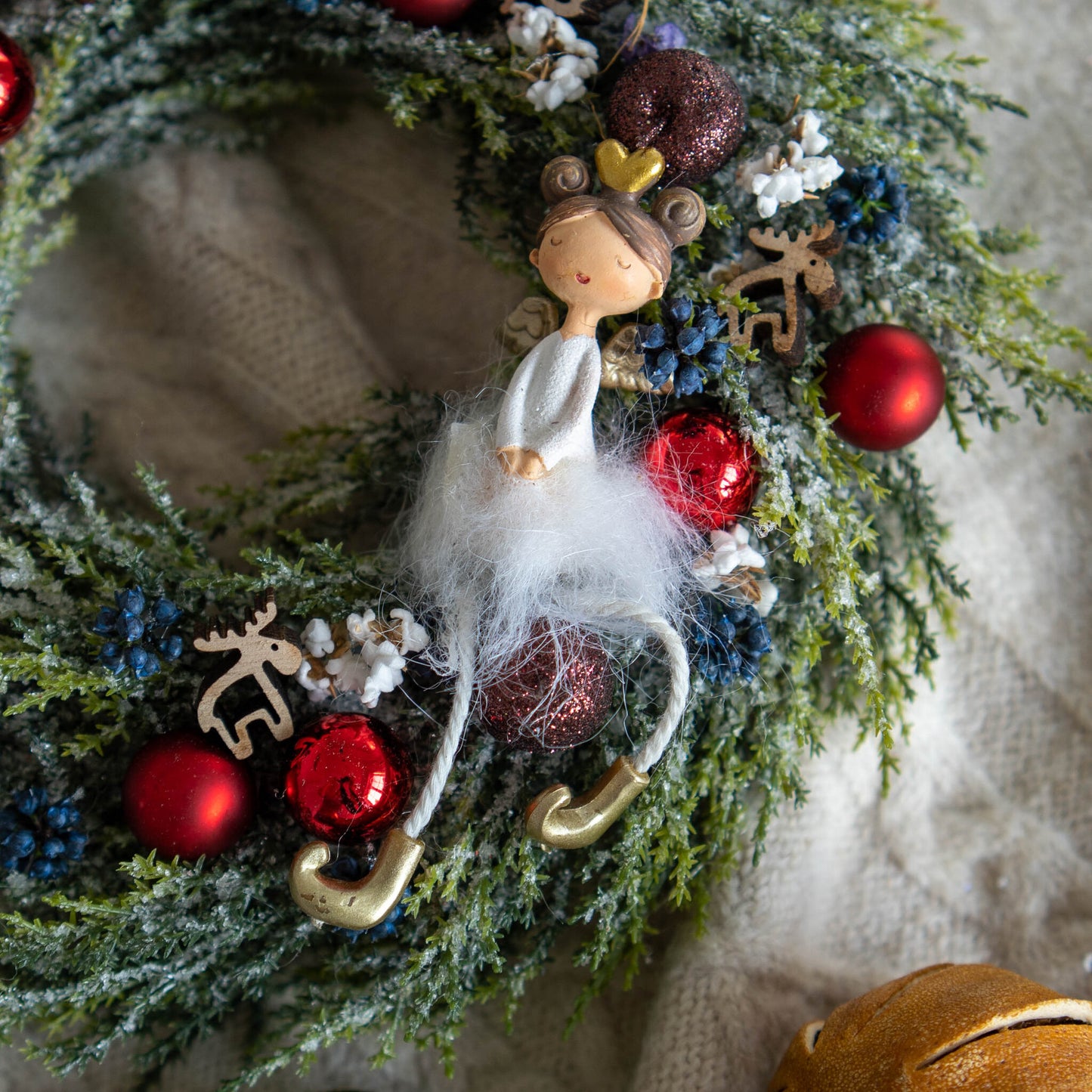 Merry Christmas Baby | Small Christmas Wreath with ballerina