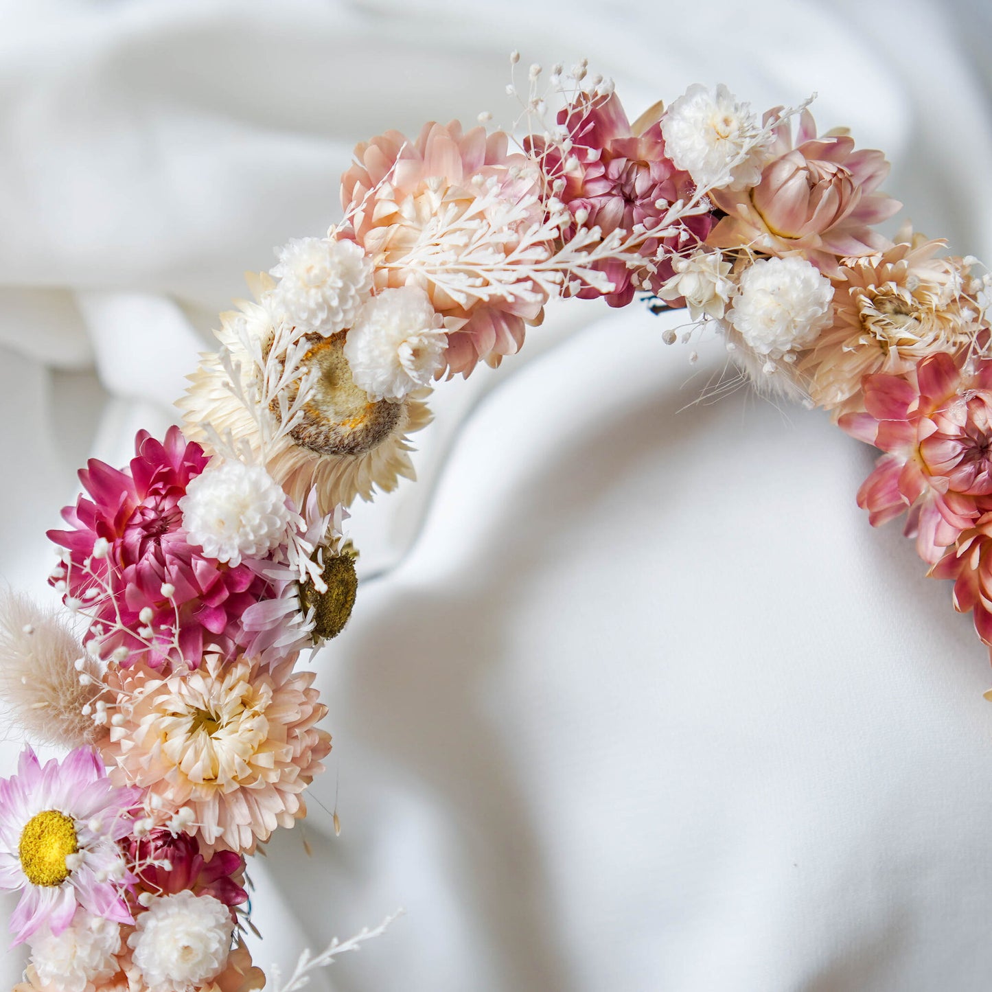 VALERIE | Heart Wreath, Dried Flowers, Rustic Decoration