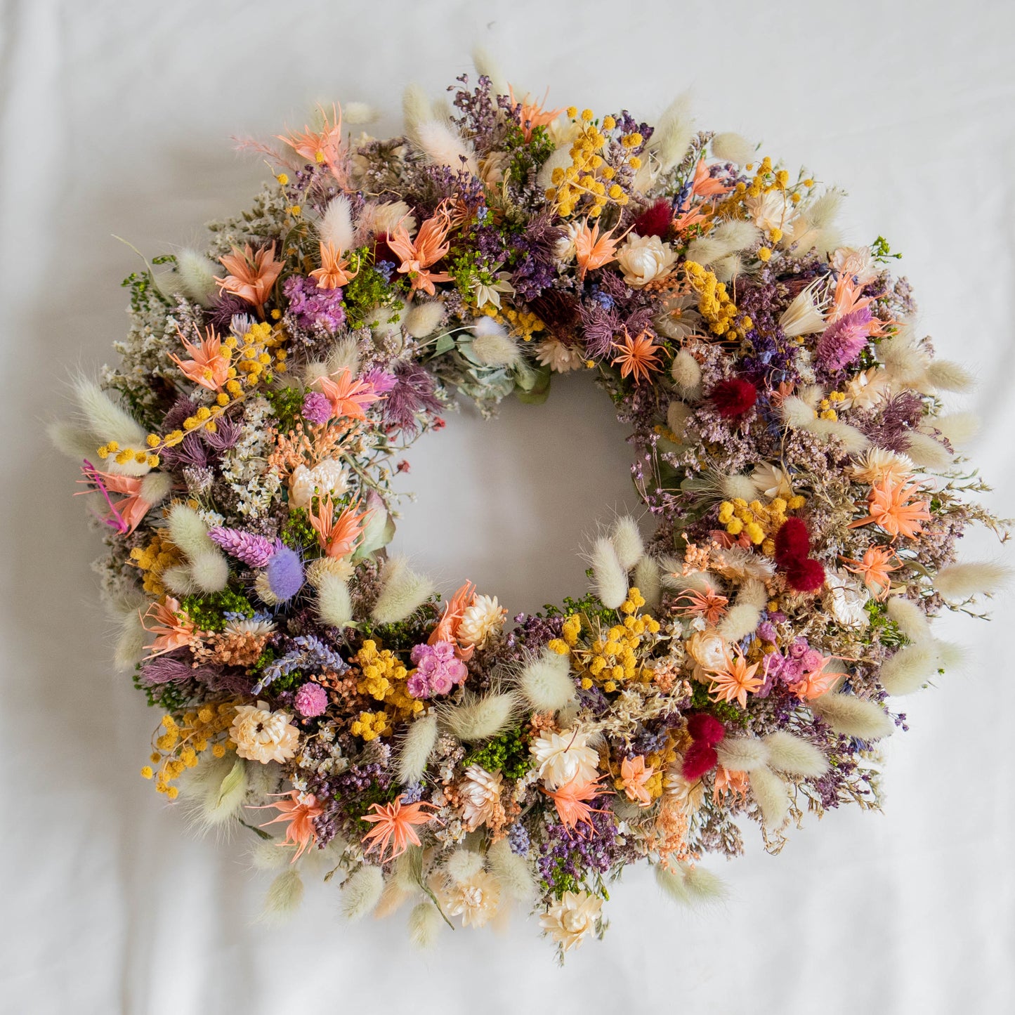 Tosca | Everlasting Wreath, Spring Decoration, Dried Flowers Wreath