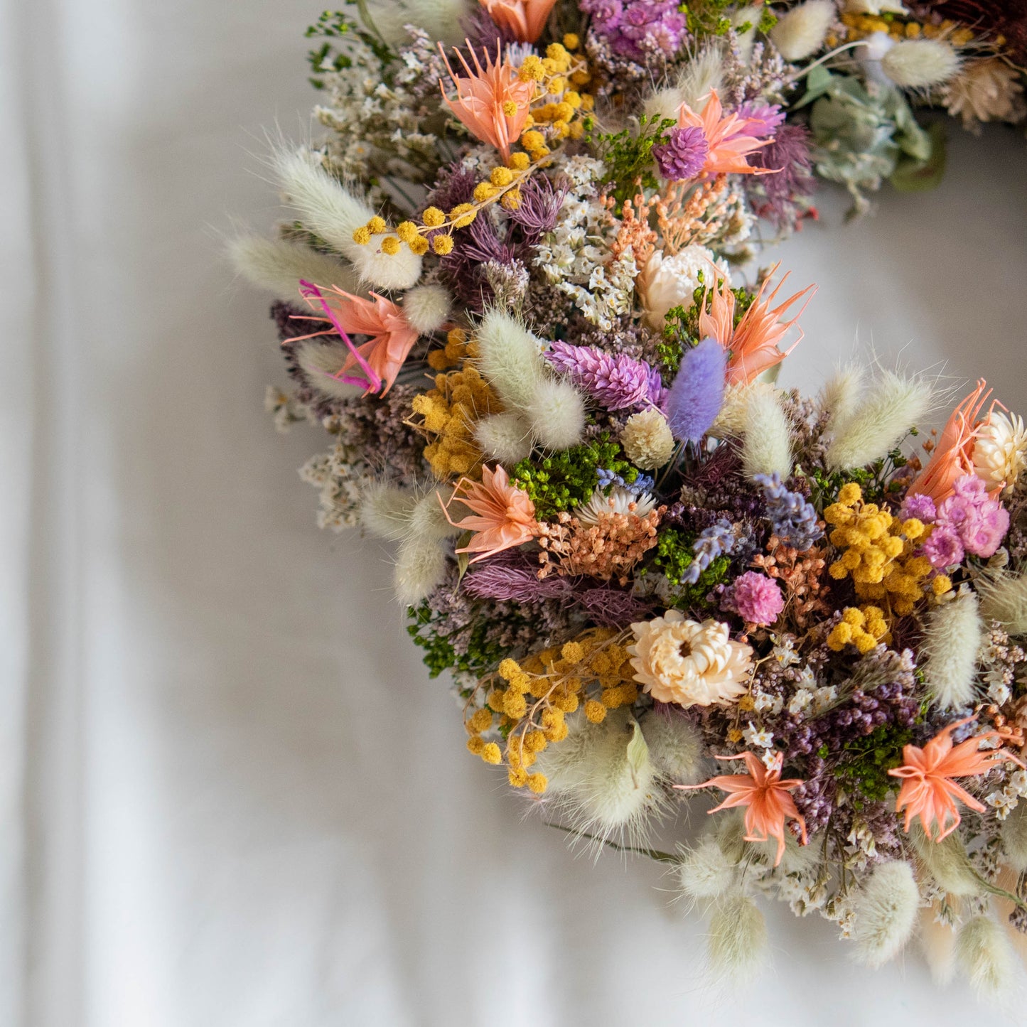 Tosca | Everlasting Wreath, Spring Decoration, Dried Flowers Wreath