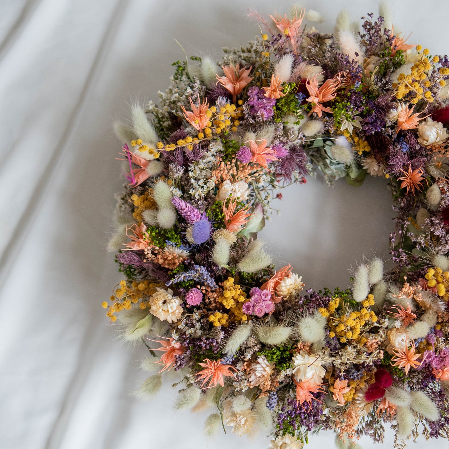 Tosca | Everlasting Wreath, Spring Decoration, Dried Flowers Wreath