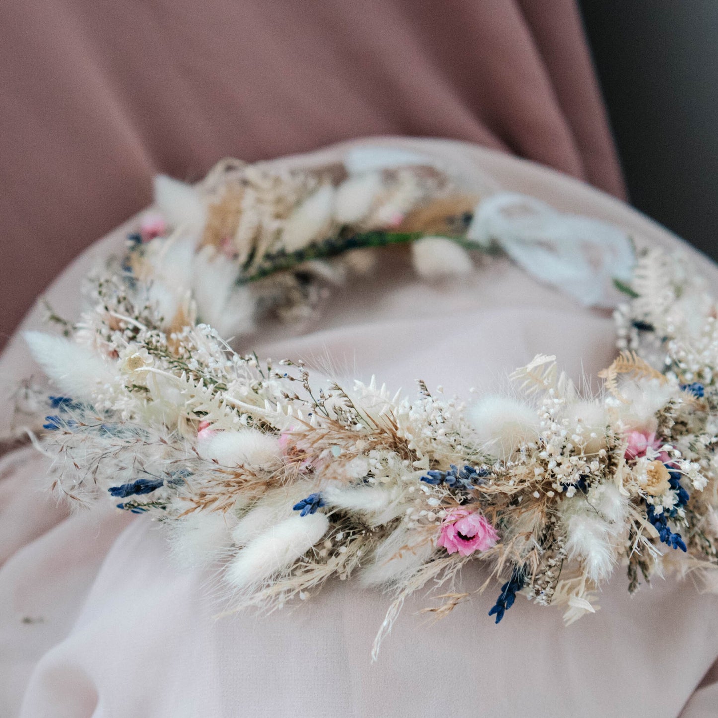 Boho Pampas Head Wreath | Wedding flower crown