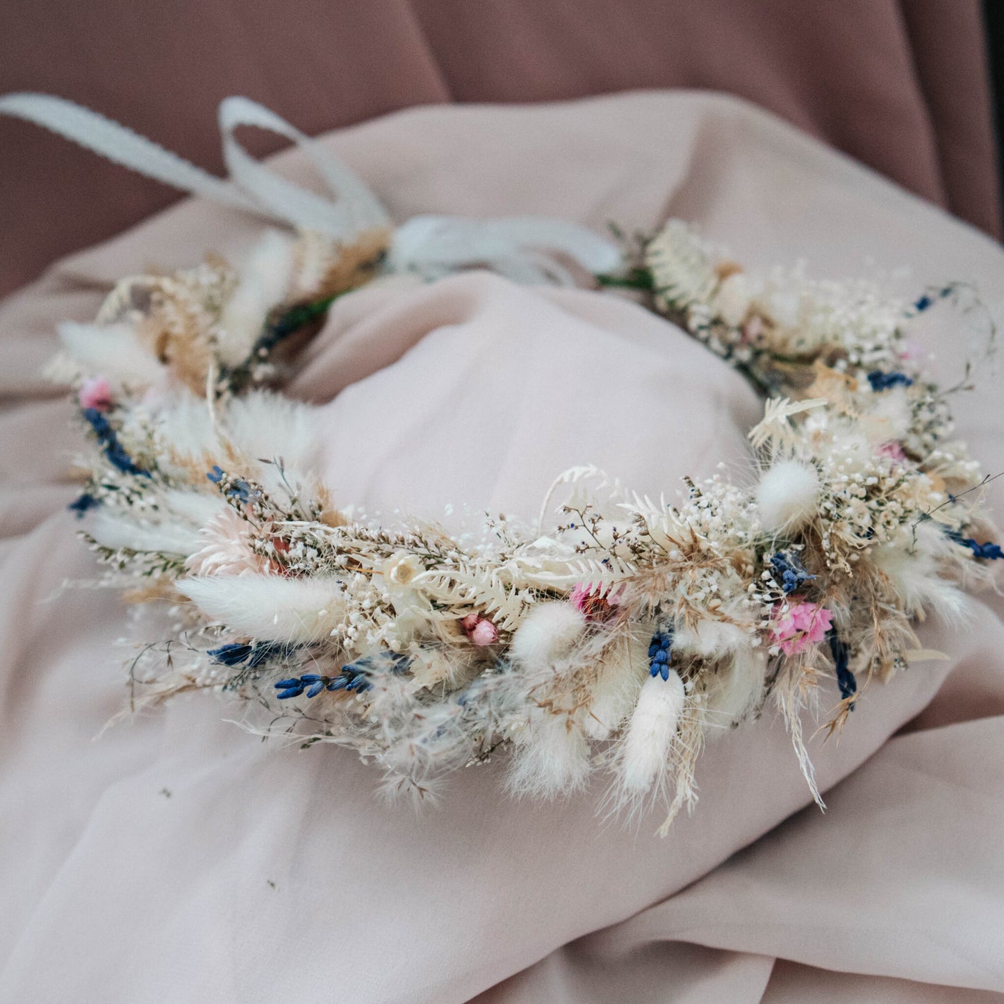 Boho Pampas Head Wreath | Wedding flower crown