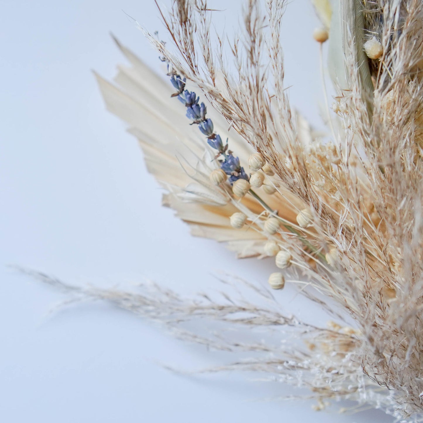 Dried Flower Bouquet- Natural, White & Pink | Dried Boho Flowers