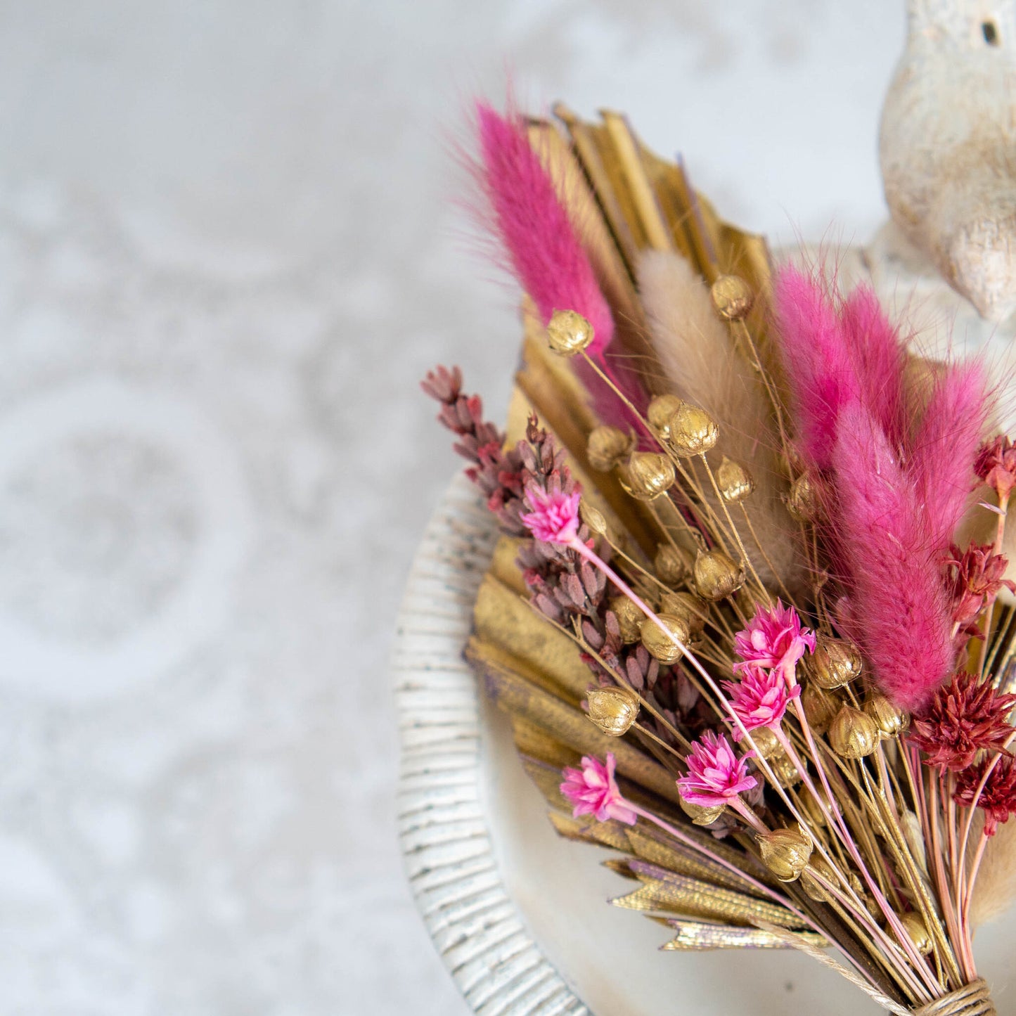 Dried flower cake topper palm spear | bouquet small vase decoration | floral gift