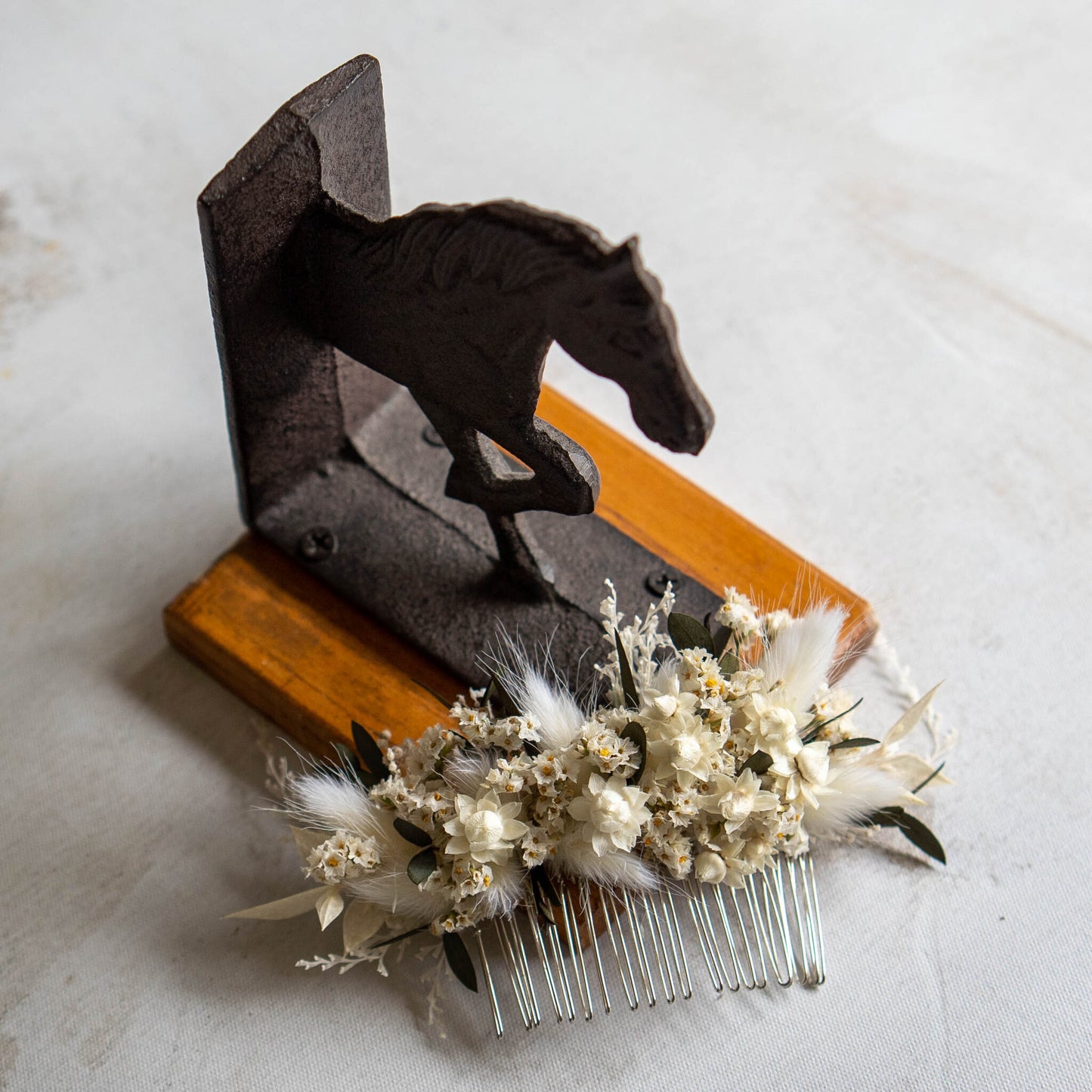 Dried Flower Head Comb, Bridal Floral Hair Decoration