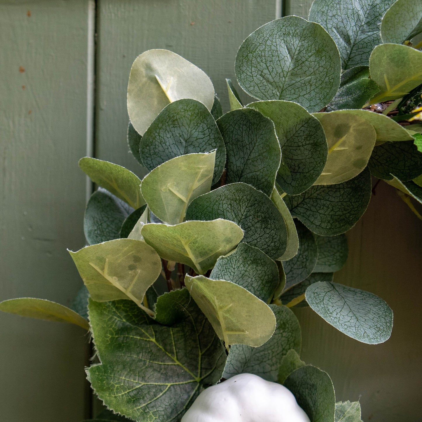 GRACELYN | Greenery wreath with white pumpkins