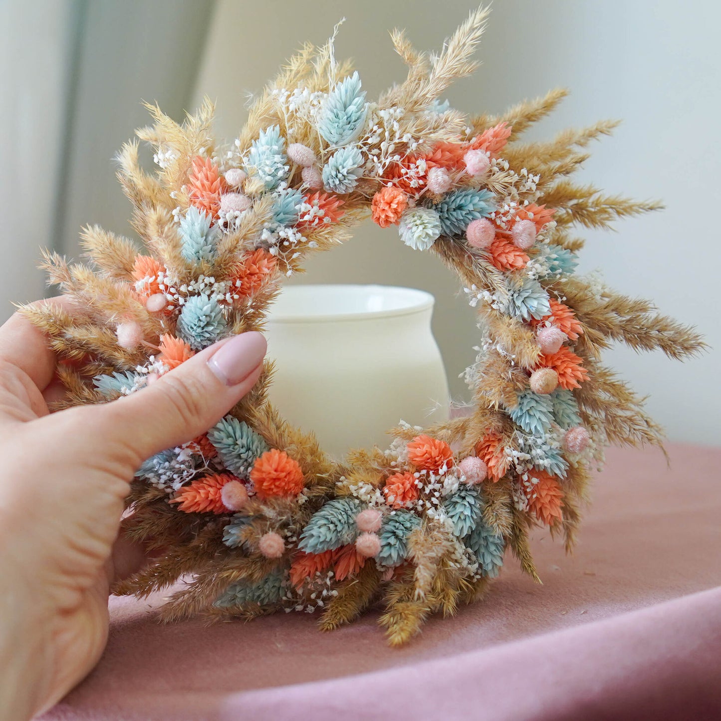 JOSEPHINE | Mini wreath with dried flowers