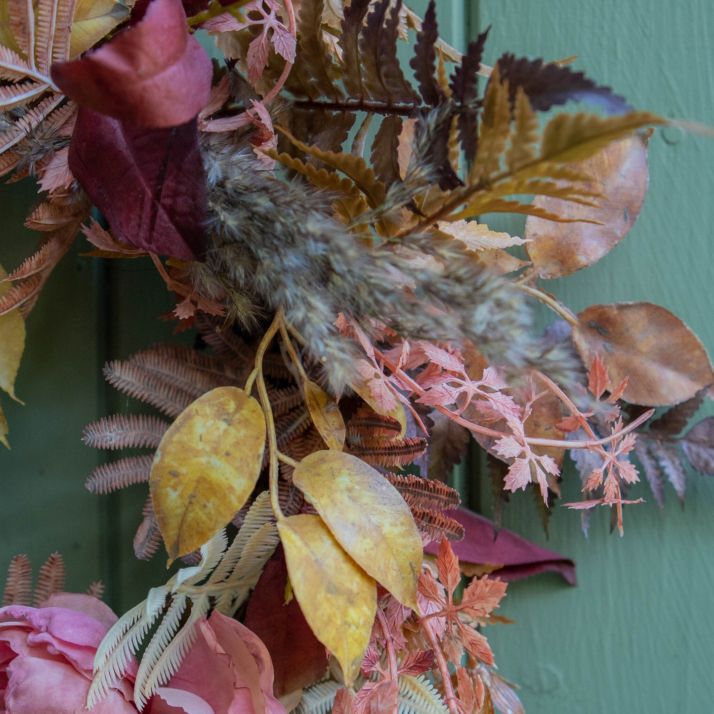 KYRA |  Small Autumn wreath with peonies & pumpkin