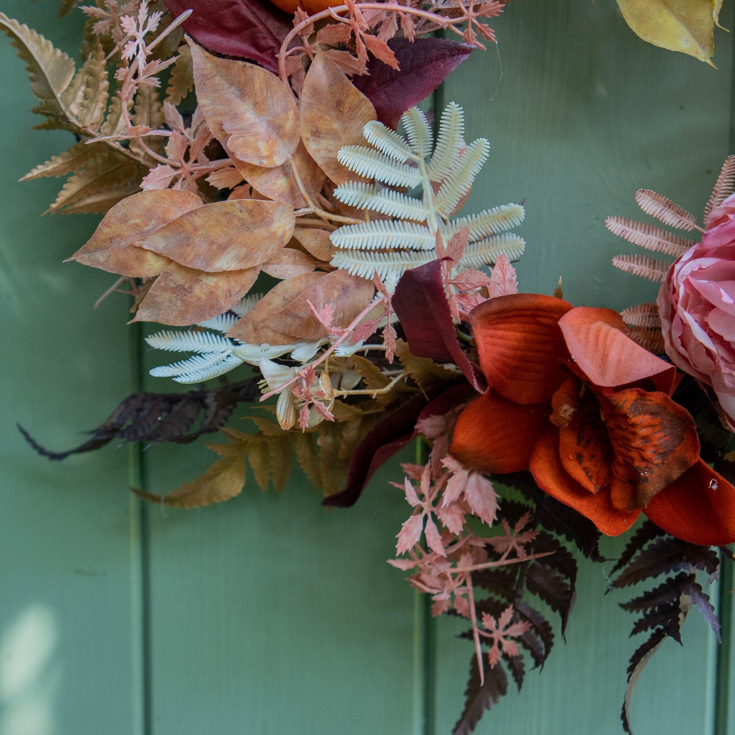 KYRA |  Small Autumn wreath with peonies & pumpkin