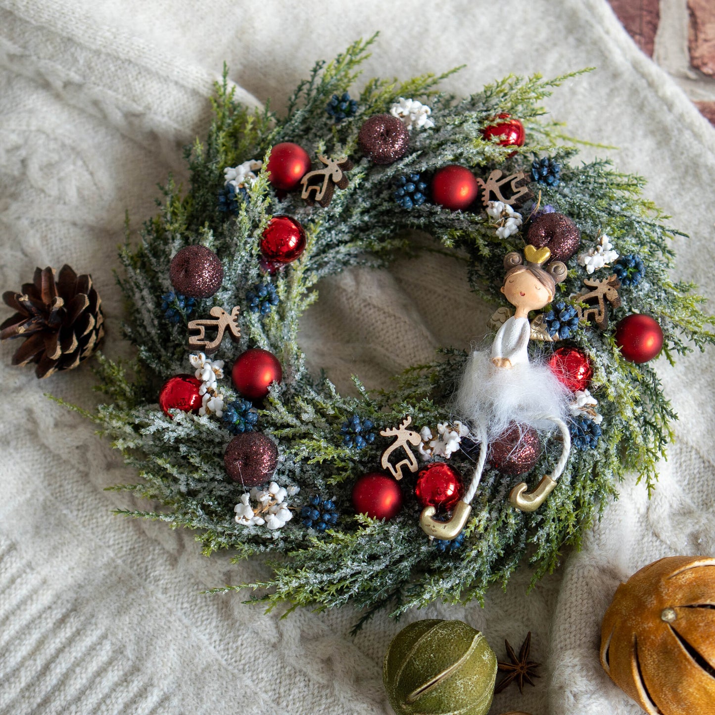 Merry Christmas Baby | Small Christmas Wreath with ballerina