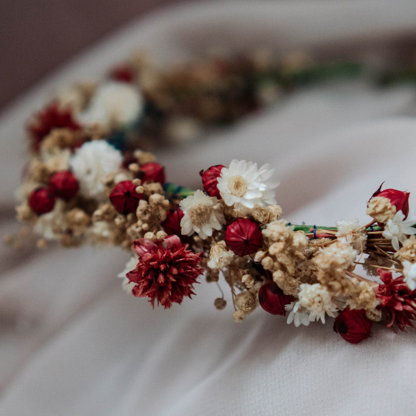 Rustic Dried Flowers Head Wreath | Wedding flower crown