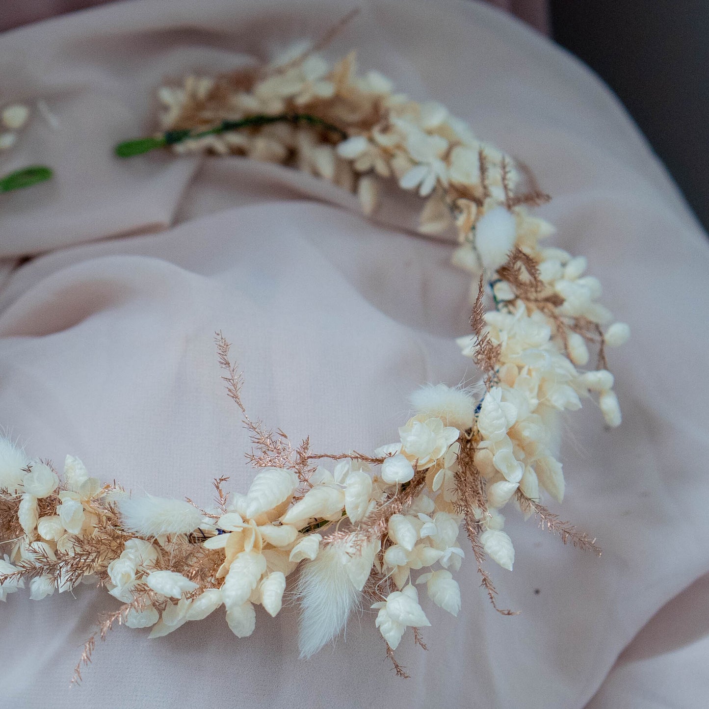 Wedding gold and white Head Wreath | Wedding flower crown