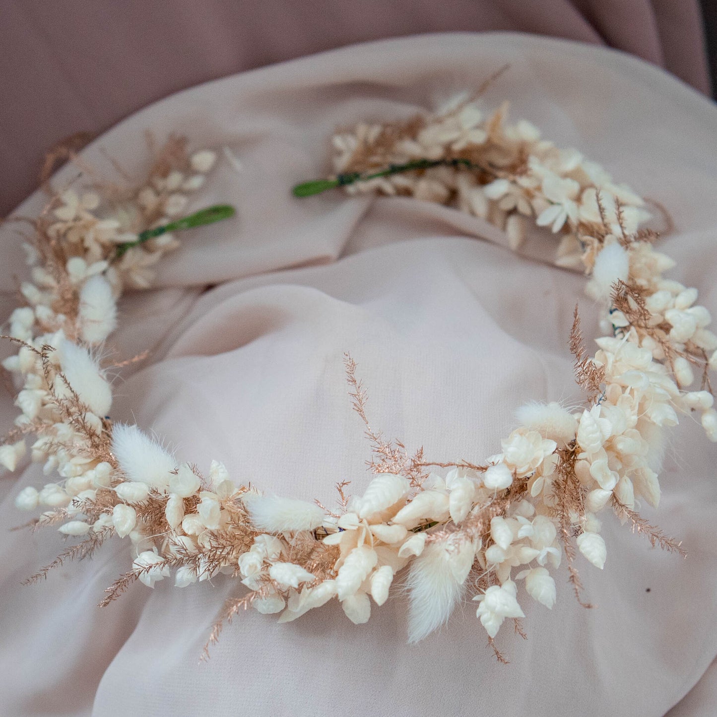 Wedding gold and white Head Wreath | Wedding flower crown