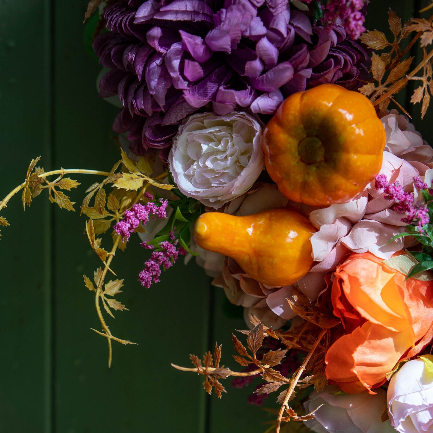 ZAYLA | Autumn wreath with orange and purple flowers